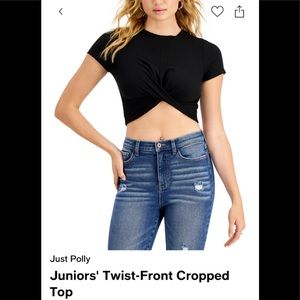 Juniors Twist Cropped top Shirt